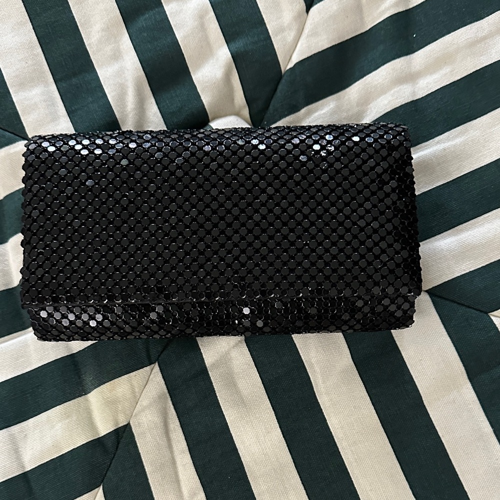 Black sequined evening bag